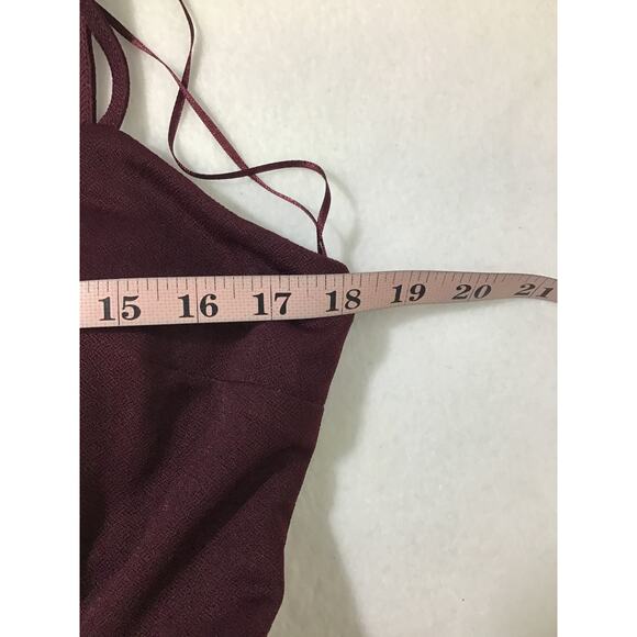 BIRDY GREY SZ L Red Cabernet Benny  Cutout Back-Bow Tie Maxi Dress NWT 0B14 - Picture 6 of 11